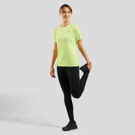 Odlo Damen Laufshirt Essentials Seamless Kurzarm-t-shirt - Shadow Lime Melange - S