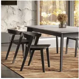 TemaHome Esstisch »Shadow eleganter Designer-Wohnzimmertisch, ausziehbar«, mit integrierter Auszugsplatte, Breite von 180cm bis zu 240cm, Betonfarbig/Schwarz + schwarz,