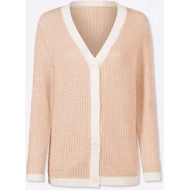 Sieh an! Strickjacke in Beige-Ecru-Gemustert 44