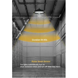 berger + schröter gmbh Berger & Schröter | LED Strahler UFO High Bay Light Hallenstrahler 100 W, Energieeffizienzklasse D, 12000 Lumen, 6000 K Weißlicht, Bewegungssensor