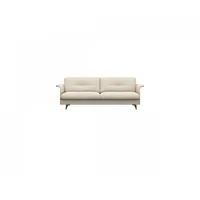 FLEXLUX 3-Sitzer Glow Designsofa, bequem und komfortabel durch hochwertigen Sitzaufbau, Skandinavisches Design, hochwertige Verarbeitung, Armlehne walnuss weiß