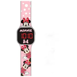 kids-euroswan Minnie LED-Digitaluhr 0 mm Kunststoff Rosa Silikonarmband Rosa