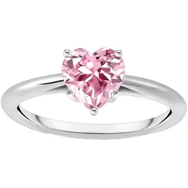 Thomas Sabo TR2476-051-9 Damen-Ring Pinkfarbenes Herz Silber, 56/17,8