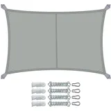 VOUNOT VOUNOT® Sonnensegel Rechteckig mit Befestigung Set, Wasserdicht Sonnenschutz Wetterbeständig, für Balkon Garten Terrasse, 3x4m, Grau