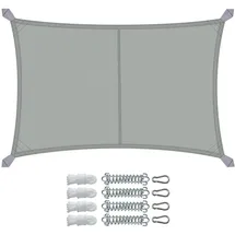 VOUNOT VOUNOT® Sonnensegel Rechteckig mit Befestigung Set, Wasserdicht Sonnenschutz Wetterbeständig, für Balkon Garten Terrasse, 3x4m, Grau