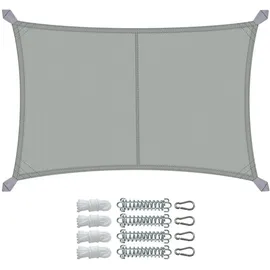 VOUNOT VOUNOT® Sonnensegel Rechteckig mit Befestigung Set, Wasserdicht Sonnenschutz Wetterbeständig, für Balkon Garten Terrasse, 3x4m, Grau