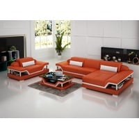 JVmoebel Ecksofa Design Ledersofa Sofa Couch Polster Eck Wohnlandschaft Sofas orange