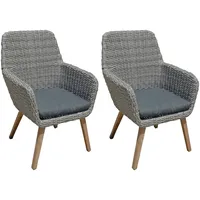 Garden Pleasure Rapallo Gartensessel 68 x 70 x 96 cm grau 2 St.