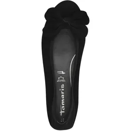 TAMARIS Damen Ballerina Leder flach, schwarz, 39 EU