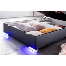 Meise Möbel meise.möbel Boxspringbett Las Vegas II 140 x 200 cm Lederoptik Schwarz