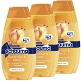 Schauma Schwarzkopf Shampoo Superfruit & Glanz, 2er Pack (3x 2x400 ml), mit Superfruit-Extrakt stärkt das Haar & verleiht einen natürlichen Glanz, silikonfrei & vegane Formel