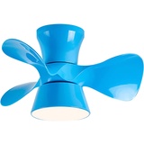 Kinder Deckenventilator Mit Licht Reversibel 6 Geschwindigkeit Deckenventilator LED Dimmbar Deckenventilator Mit Beleuchtung Und Fernbedienung Moderne Schlafzimmer Deckenventilator Lampe,Blau