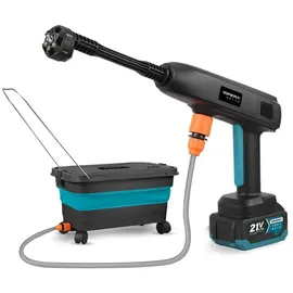 Yofidra Akku-Hochdruckreiniger 100 Bar Mobiler Hochdruckreiniger mit 2 Akkus 336l/h