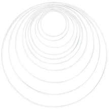 Rayher Metallring 10 Stück 10 Größen sortiert weiß beschichtet Stärke ca. 3 mm