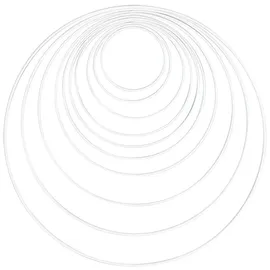 Rayher Metallring 10 Stück 10 Größen sortiert weiß beschichtet Stärke ca. 3 mm