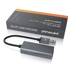Primewire Netzwerk-Adapter USB Typ A zu RJ-45 (Ethernet), USB 3.2 Netzwerkadapter extern mit Gigabit RJ45 Anschluss
