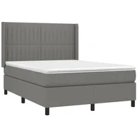 VidaXL Boxspringbett mit Matratze Dunkelgrau 140x190 cm Stoff