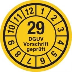 König Werbeanlagen Dreifke® Jahresprüfplaketten, DGUV Vorschrift geprüft, Jahresfar - 35 mm Folie selbstklebend