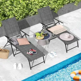 Costway Sonnenliege 64 x 102 x 64 cm Grau