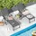 Costway Sonnenliege 64 x 102 x 64 cm Grau
