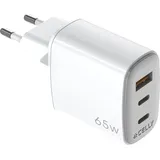 CELLY UPTC1USB2USBC65, Drinnen, USB, Weiß