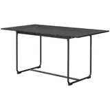 B&D home Esstisch, Schwarz, Holzwerkstoff, Metall, Marmor Optik, Rechteckig,Rechteckig, U-Form, 80x76x120 cm, Esszimmer, Tische, Esstische