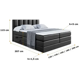 altdecor BOXI1 KING 200 x 200 cm H3/H4 Schwarz