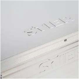 Stier Alubox, Aluminiumbox 50L, Staub- und spritzwasserresistent, mit Gummidichtung und 2 Klapphandgriffen, Transportkiste aus verchromten Stahl und stabilen Hebelspannverschlüssen