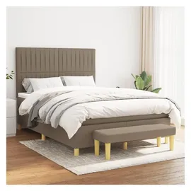 vidaXL Boxspringbett 140 x 200 cm Taupe