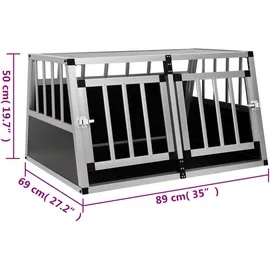 vidaXL Hundetransportbox 94 x 88 x 69 cm Grau/Silber