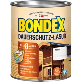 Bondex Dauerschutz-Lasur 750 ml weiß seidenglänzend