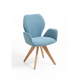 Niehoff Sitzmöbel Colorado Trend-Line Design-Armlehnenstuhl Gestell Wildeiche - Webstoff Malea-R eisblau