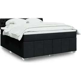 vidaXL Boxspringbett mit Matratze Schwarz 180x200 cm Stoff