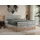 MKS Meble King Boxspringbett 160x200 mit Bettkasten Eiche, Polsterbett mit Matratze H3, Bett mit Rahmen in Wotan Eiche und Kopfteil... - Hellgrau