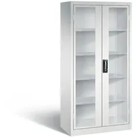 C+P CP Werkstattschrank mit Fenster | HxBxT 195x93x50cm | lichtgrau, von PROREGAL