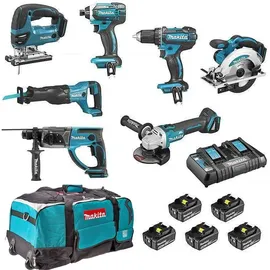 Makita Ensemble de 7 Maschinen (DDF482 + DTD152 + DGA504 + DSS610 + DHR202 + DJR186 + DJV180)