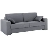 Home Affaire Schlafsofa HOME AFFAIRE "Roma Matratzenhöhe 14 cm", grau (dunkelgrau), B:220cm H:85cm T:100cm, Struktur/Luxus-Microfaser (100% Polyester);Struktur fein ( 100% Polyester), Sofas, Schlafsofa, Dauerschlaffunktion, mit Unterfederung, Lattenrost, Matratze