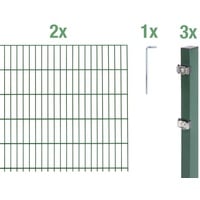 GAH Alberts Doppelstabmattenzaun Set 200 x 80 cm 6-tlg. grün