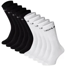 JACK & JONES JACBASIC LOGO TENNISSOCK 10er Pack Schwarz/Weiß 38-43