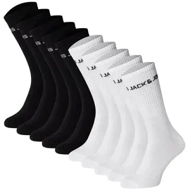 JACK & JONES JACBASIC LOGO TENNISSOCK 10er Pack Schwarz/Weiß 38-43