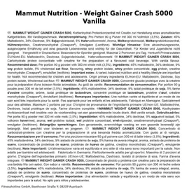 Mammut Nutrition Mammut Weight Gainer Crash 5000 Vanille Pulver 4500 g