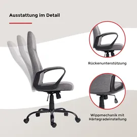 Duo Collection Chefsessel DUO COLLECTION "Merlin", kieselgrau, schwarz, kieselgrau, B:64cm H:121cm T:62cm, Stühle, Schreibtischstuhl, mit gepolsterten Armlehnen