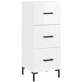 vidaXL Sideboard Hochglanz-Weiß 34,5x34x90 cm Holzwerkstoff