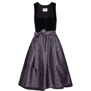 Edelnice Midi Dirndl Evi Samt Schwarz