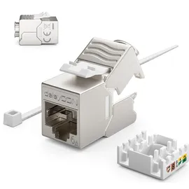 deleyCON 3x CAT6a Keystone Netzwerkdosen Set Unterputz 3x Netzwerkdose - Keystone Modul STP Geschirmt Metall Gehäuse RJ45 Keystone Jack Datendose Netzwerkkabel,