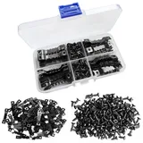 Refttenw Aufhängesystem Bilderhaken Metall Aufhänger für Bilderrahmen für Foto Hängen(300-tlg) schwarz