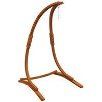 Outsunny Hängemattengestell Hängestuhlgestell aus Holz Ständer für Hängestuhl Hängesesselgestell, für Outdoor Indoor Teak 178 x 143 x 180 cm beige