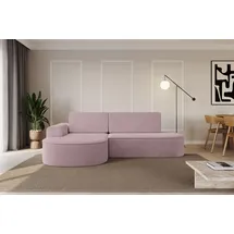 altdecor Eckcouch Cord mit Schlaffunktion 2-Sitzer Rosa