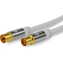 goobay 70325 TV-Antennenkabel, Koax-Buchse auf Koax-Stecker, 4-fach geschirmt, 135 dB typ, 4x m,