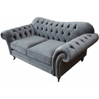 JVmoebel Chesterfield-Sofa, Sofa Zweisitzer Chesterfield Wohnzimmer Klassisch Design Sofas grau